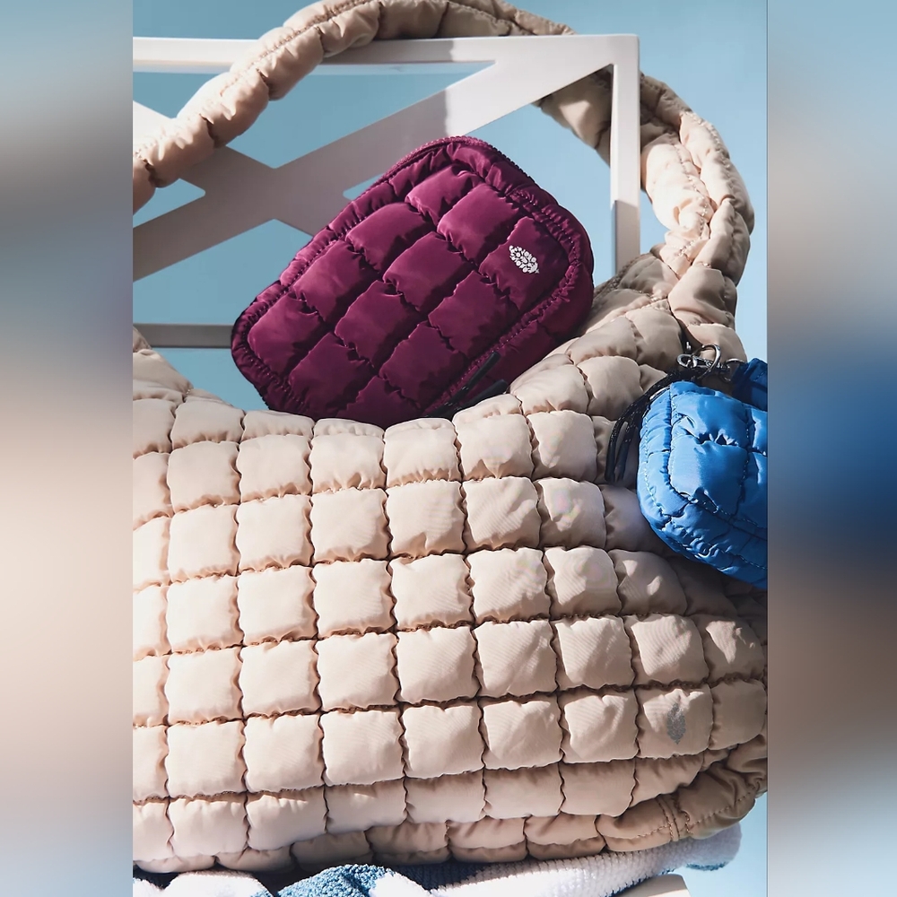 FP Movement Quilted Carryall Tote Off White Cream Shoulder Hobo Bag Free People - Picture 8 of 16